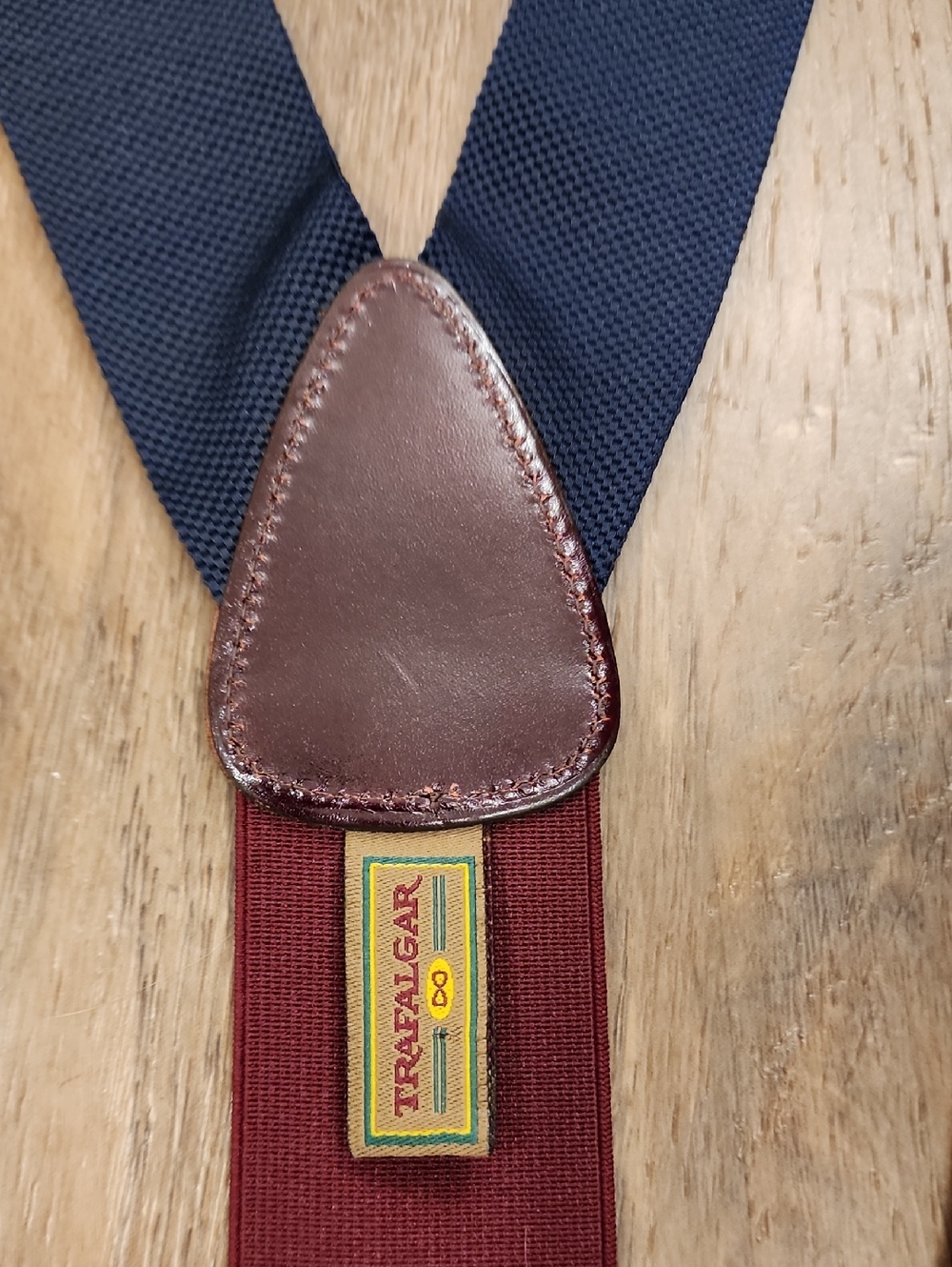 Trafalgar Lot of 2 Braces Suspenders Paisley Ribbon Leather Trim Woven Classic - Picture 6 of 8